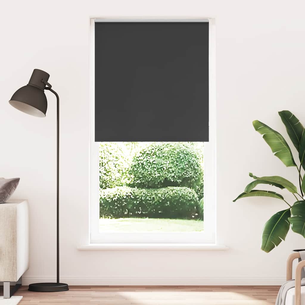 vidaXL Roller Blind Blackout Black 105x210 cm Fabric Width 100.7 cm