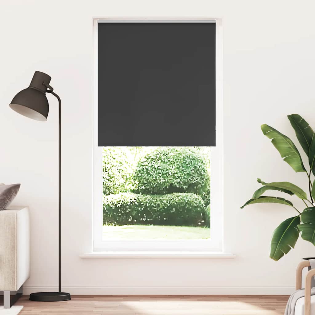 vidaXL Roller Blind Blackout Black 115x210 cm Fabric Width 110.7 cm Polyester