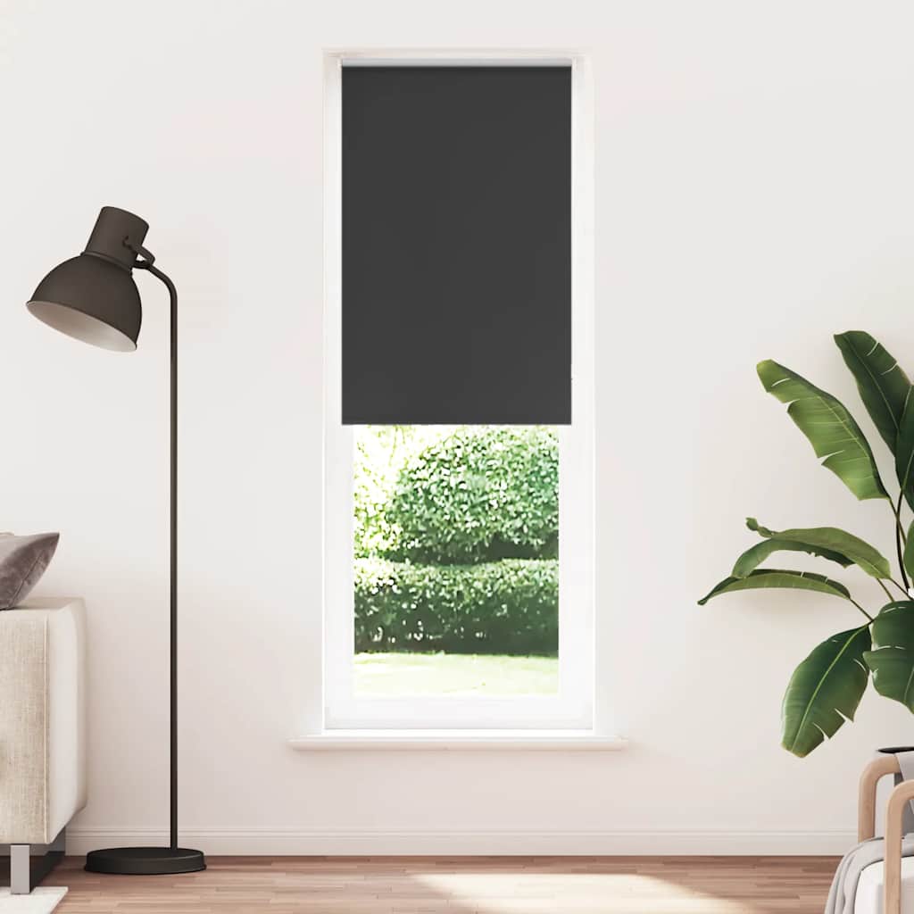vidaXL Roller Blind Blackout Black 80x230 cm Fabric Width 75.7 cm Polyester