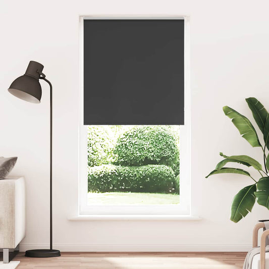 vidaXL Roller Blind Blackout Black 95x230 cm Fabric Width 90.7 cm