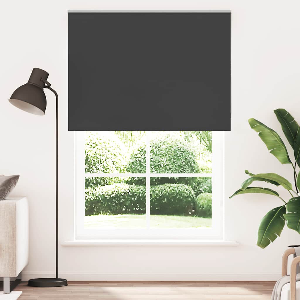 vidaXL Roller Blind Blackout Black 145x230 cm Fabric Width 141,6 cm Polyester