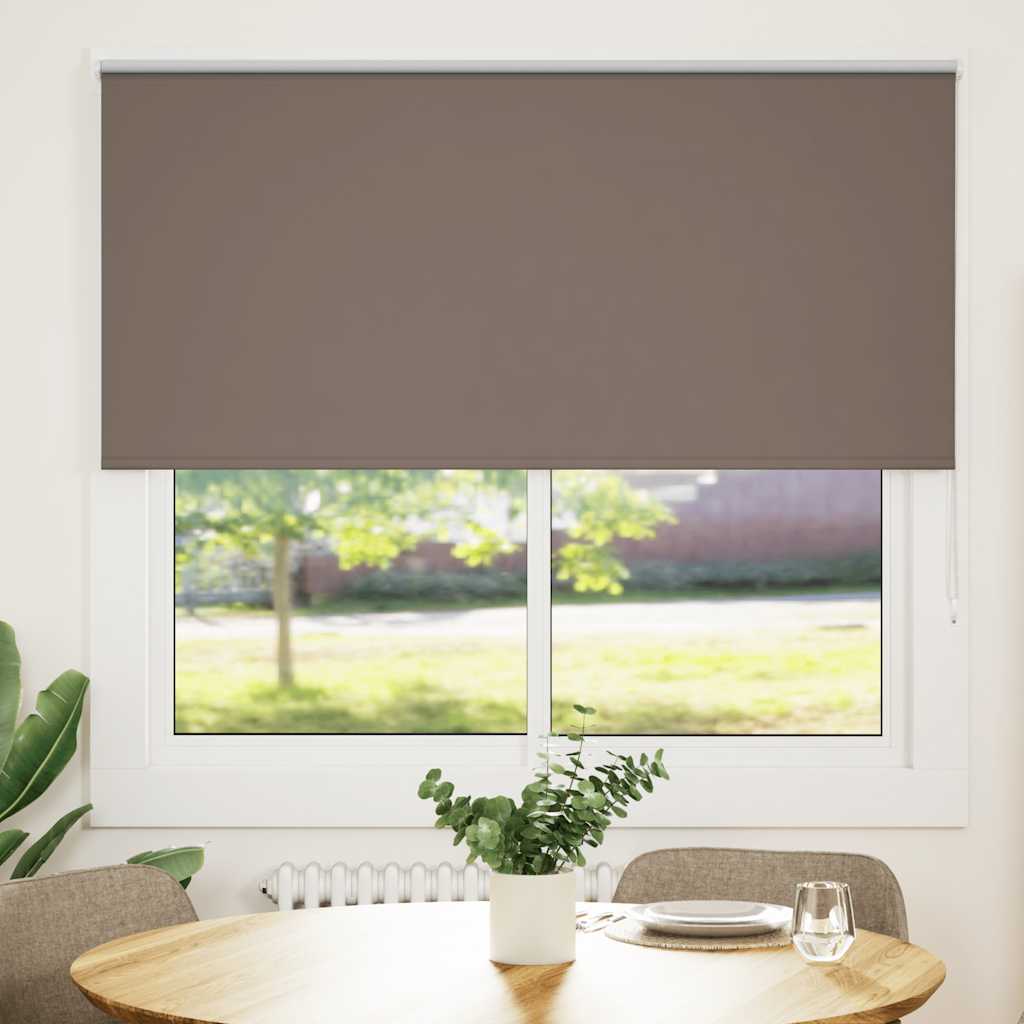 vidaXL Roller Blind Blackout Coffee 165x130 cm Fabric Width 161.6 cm
