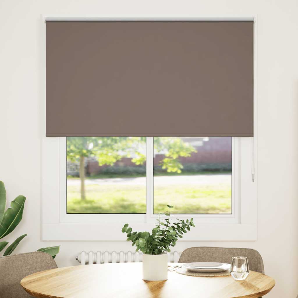 vidaXL Roller Blind Blackout Coffee 135x175 cm Fabric Width 131.6 cm