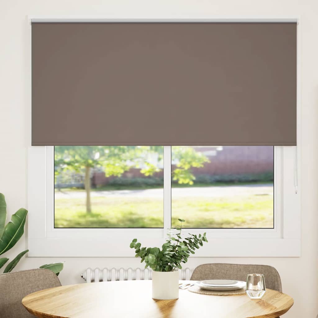 vidaXL Roller Blind Blackout Coffee 160x175 cm Fabric Width 156.6 cm