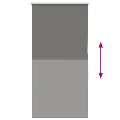vidaXL Roller Blind Blackout Grey 85x130 cm Fabric Width 80.7 cm Polyester