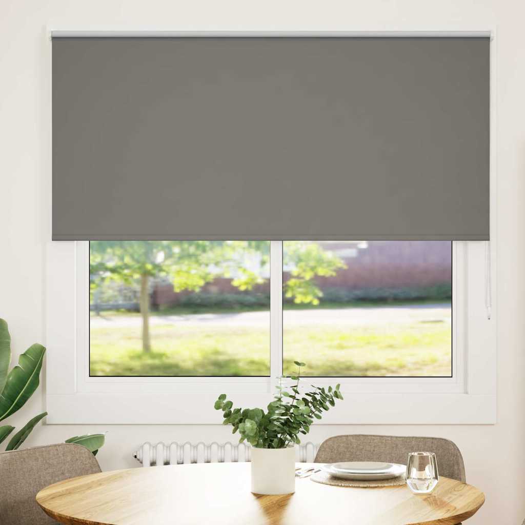 vidaXL Roller Blind Blackout Grey 160x130 cm Fabric Width 156.6 cm Polyester