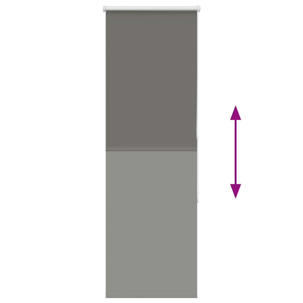 vidaXL Roller Blind Blackout Grey 45x150 cm Fabric Width 40.7 cm Polyester