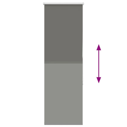 vidaXL Roller Blind Blackout Grey 50x150 cm Fabric Width 45.7 cm Polyester