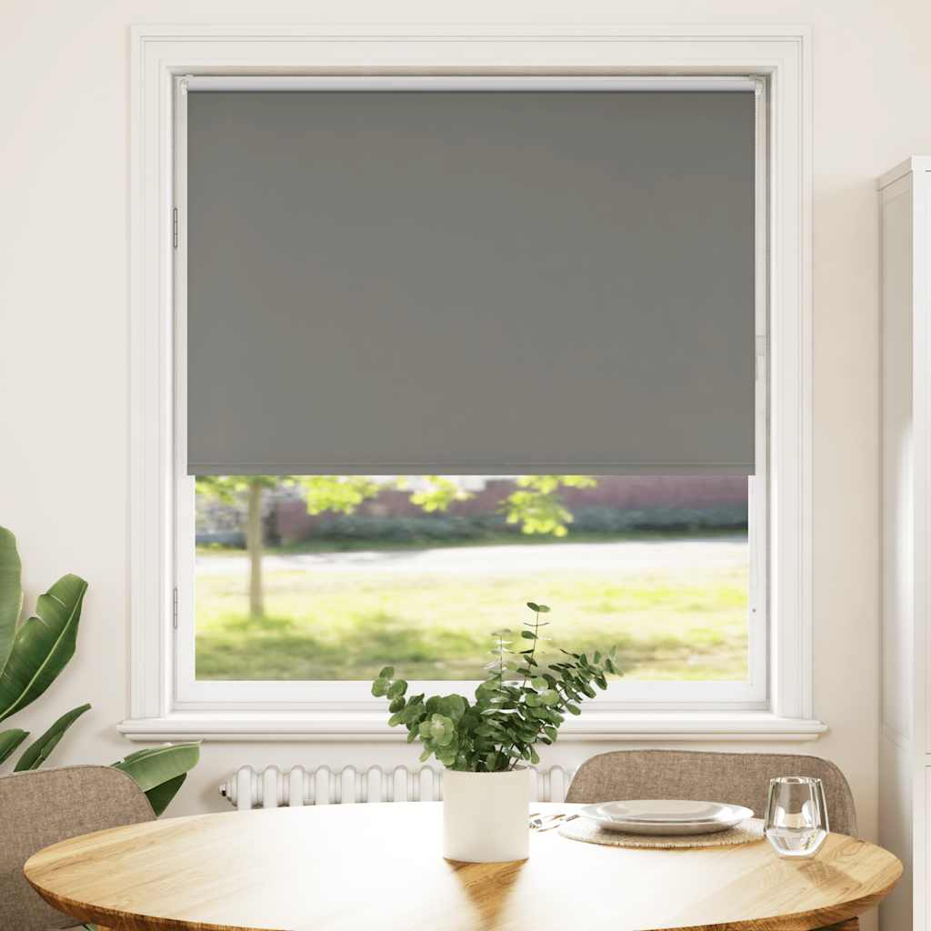vidaXL Roller Blind Blackout Grey 110x150 cm Fabric Width 105.7 cm Polyester