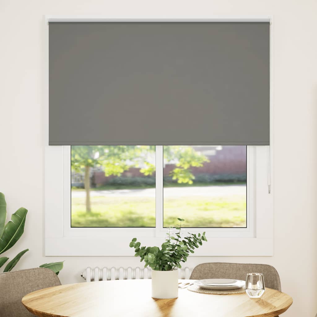 vidaXL Roller Blind Blackout Grey 125x175 cm Fabric Width 121.6 cm Polyester
