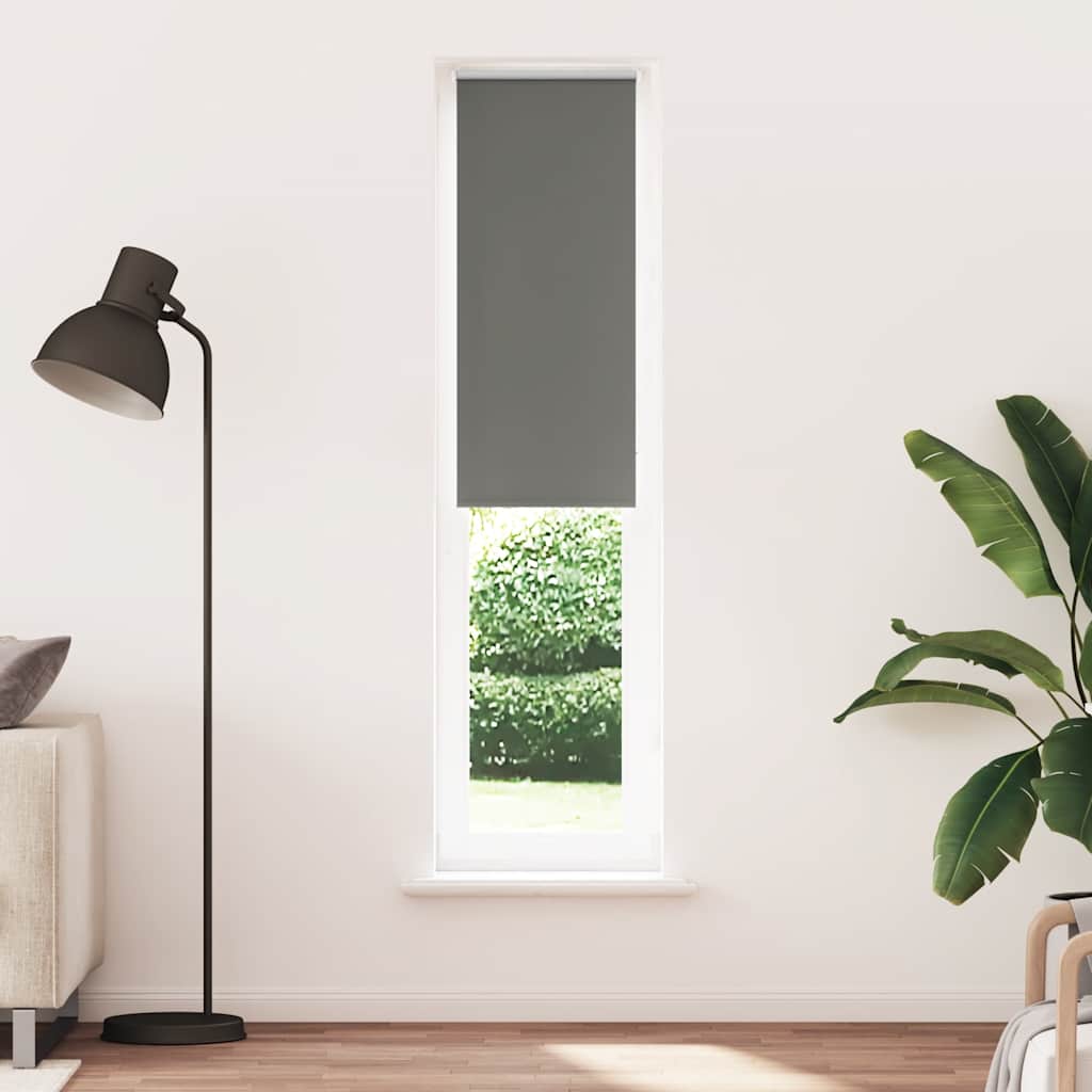 vidaXL Roller Blind Blackout Grey 55x210 cm Fabric Width 50.7 cm Polyester