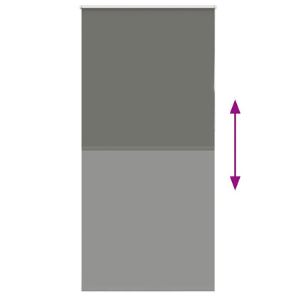 vidaXL Roller Blind Blackout Grey 105x210 cm Fabric Width 100.7 cm Polyester