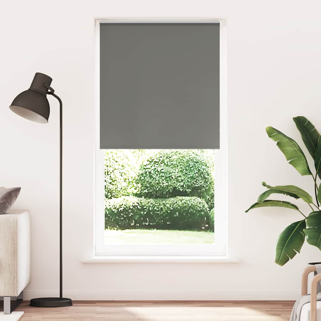 vidaXL Roller Blind Blackout Grey 110x210 cm Fabric Width 105.7 cm Polyester
