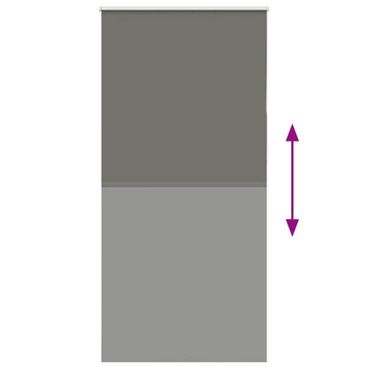 vidaXL Roller Blind Blackout Grey 115x210 cm Fabric Width 110.7 cm Polyester