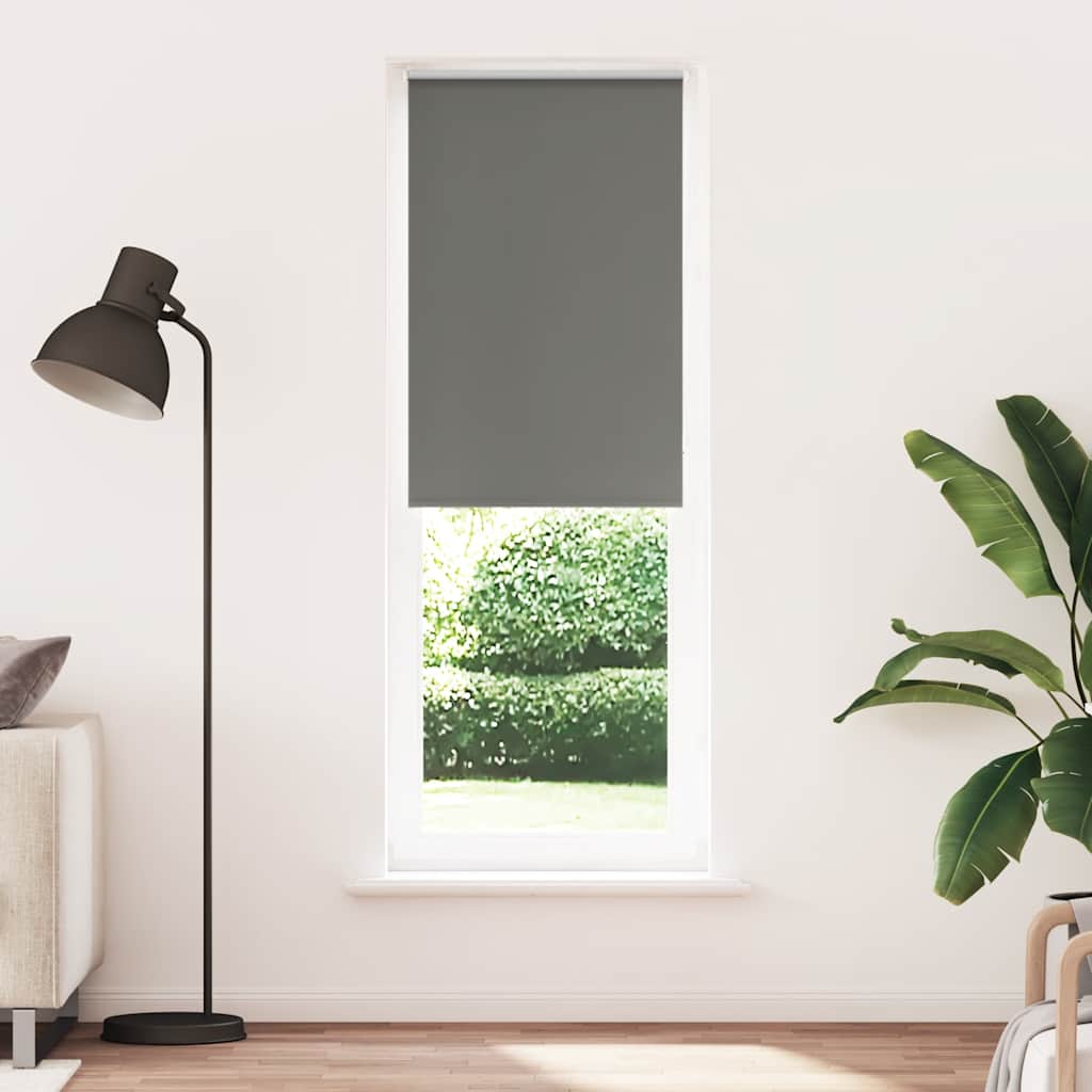 vidaXL Roller Blind Blackout Grey 70x230 cm Fabric Width 65.7 cm Polyester