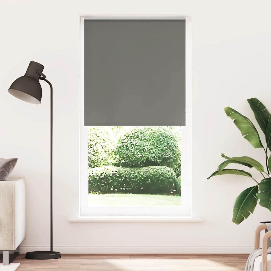 vidaXL Roller Blind Blackout Grey 100x230 cm Fabric Width 95.7 cm Polyester