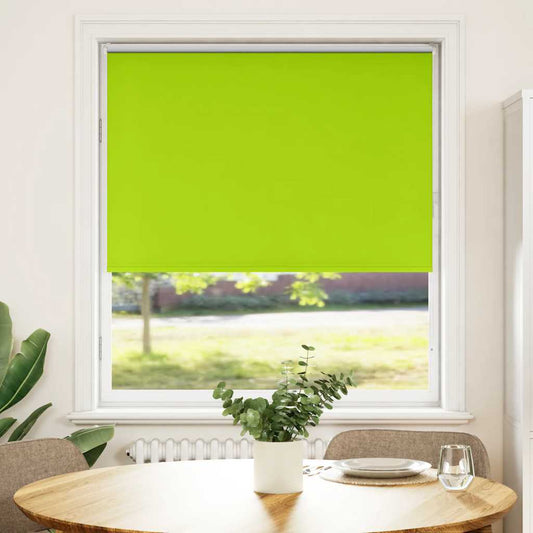vidaXL Roller Blind Blackout Leaves Green 100x130 cm Fabric Width 95.7 cm Polyester