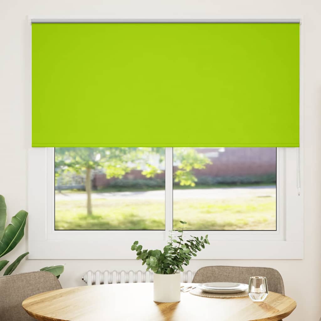 vidaXL Roller Blind Blackout Leaves Green 160x130 cm Fabric Width 156.6 cm Polyester