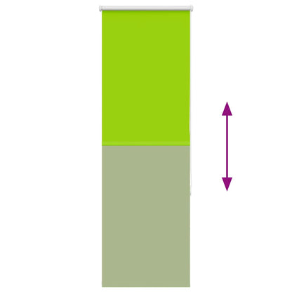 vidaXL Roller Blind Blackout Leaves Green 40x150 cm Fabric Width 35.7 cm Polyester