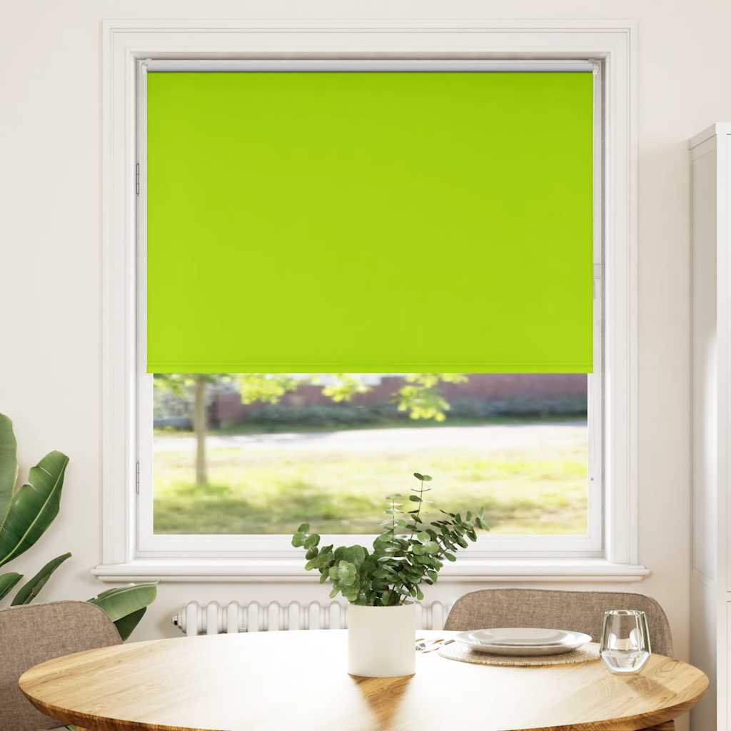 vidaXL Roller Blind Blackout Leaves Green 95x150 cm Fabric Width 90.7 cm Polyester