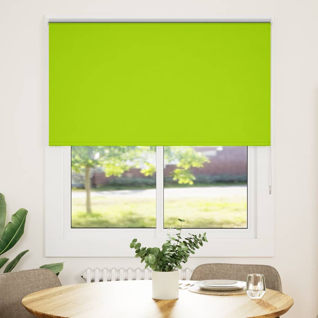 vidaXL Roller Blind Blackout Leaves Green 135x150 cm Fabric Width 131.6 cm Polyester