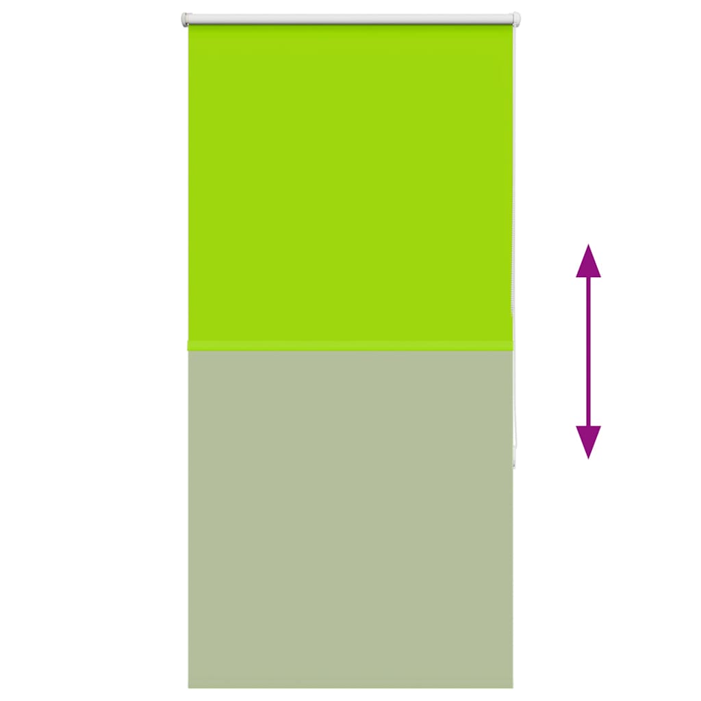 vidaXL Roller Blind Blackout Leaves Green 65x175 cm Fabric Width 60.7 cm Polyester