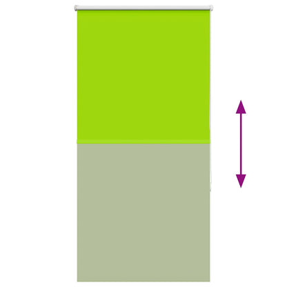 vidaXL Roller Blind Blackout Leaves Green 65x175 cm Fabric Width 60.7 cm Polyester