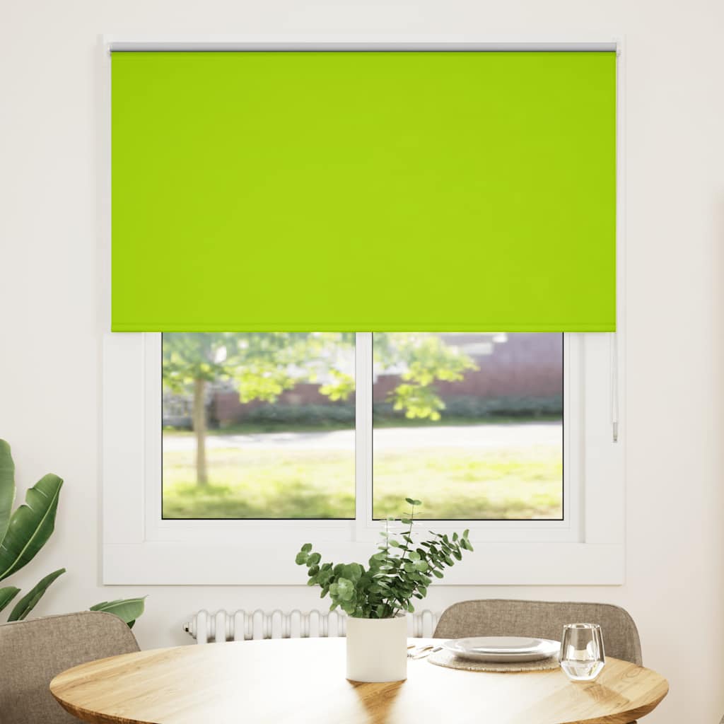 vidaXL Roller Blind Blackout Leaves Green 125x175 cm Fabric Width 121.6 cm Polyester
