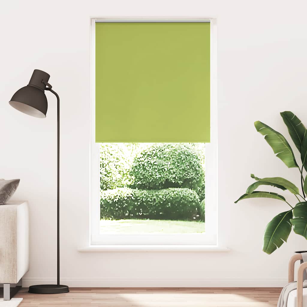 vidaXL Roller Blind Blackout Leaves Green 90x210 cm Fabric Width 85.7 cm Polyester