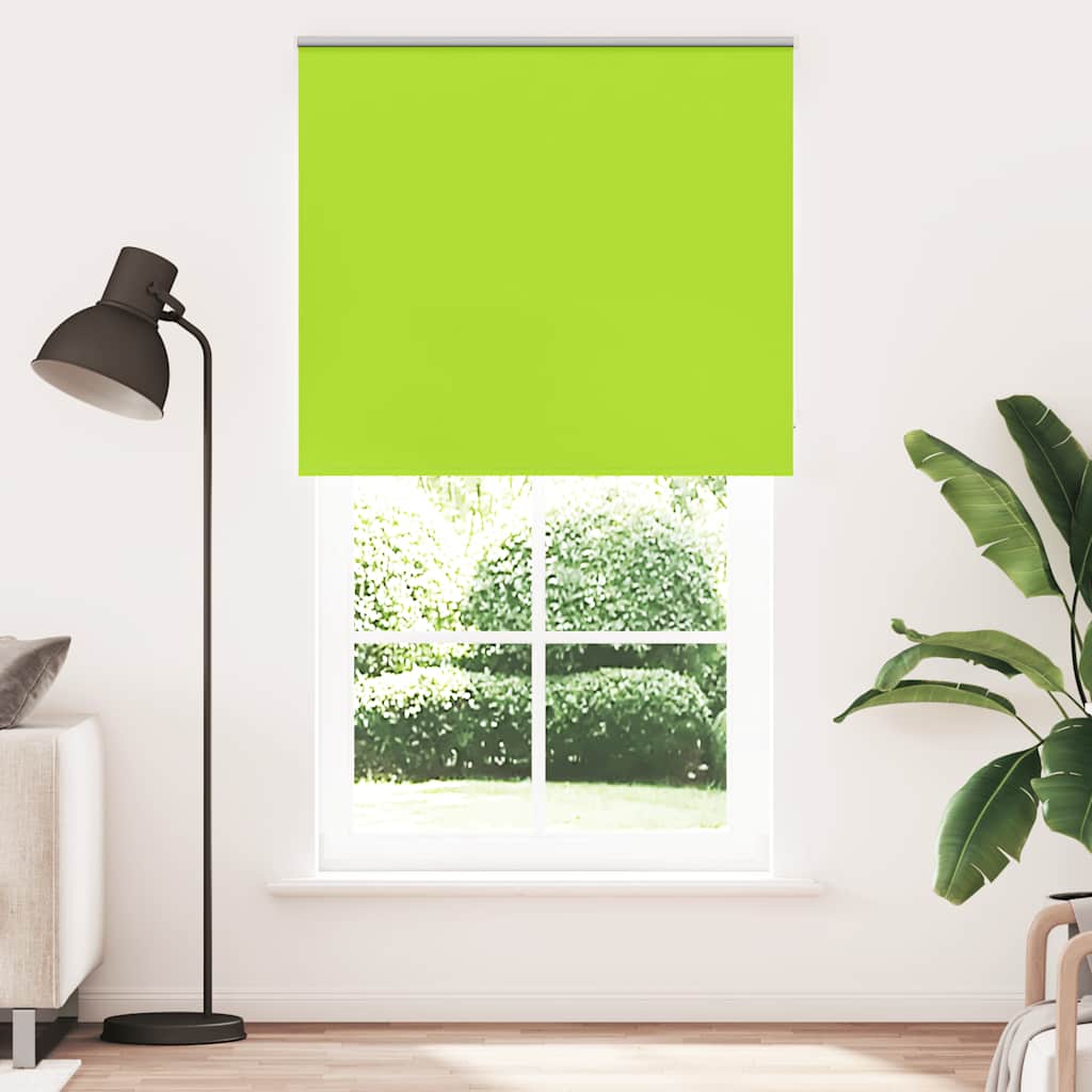 vidaXL Roller Blind Blackout Leaves Green 140x210 cm Fabric Width 136.6 cm Polyester