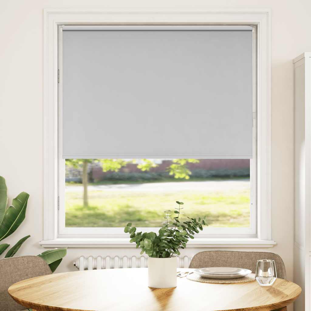 vidaXL Roller Blind Blackout Light Grey 100x130 cm Fabric Width 95.7 cm Polyester