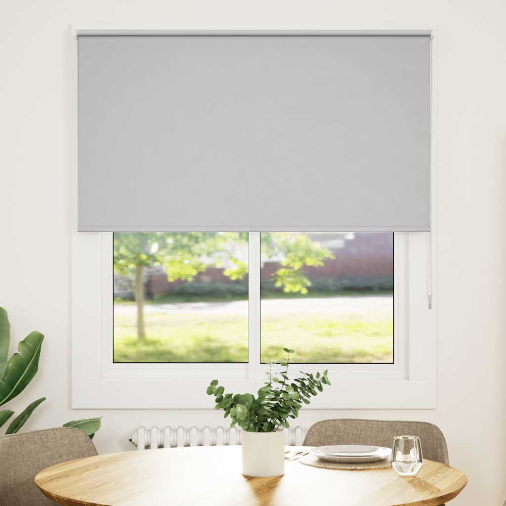 vidaXL Roller Blind Blackout Light Grey 135x175 cm Fabric Width 131,6 cm Polyester