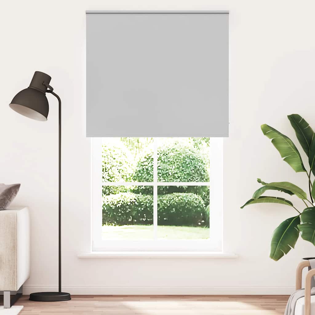 vidaXL Roller Blind Blackout Light Grey 125x230cm Fabric Width 121.6cm