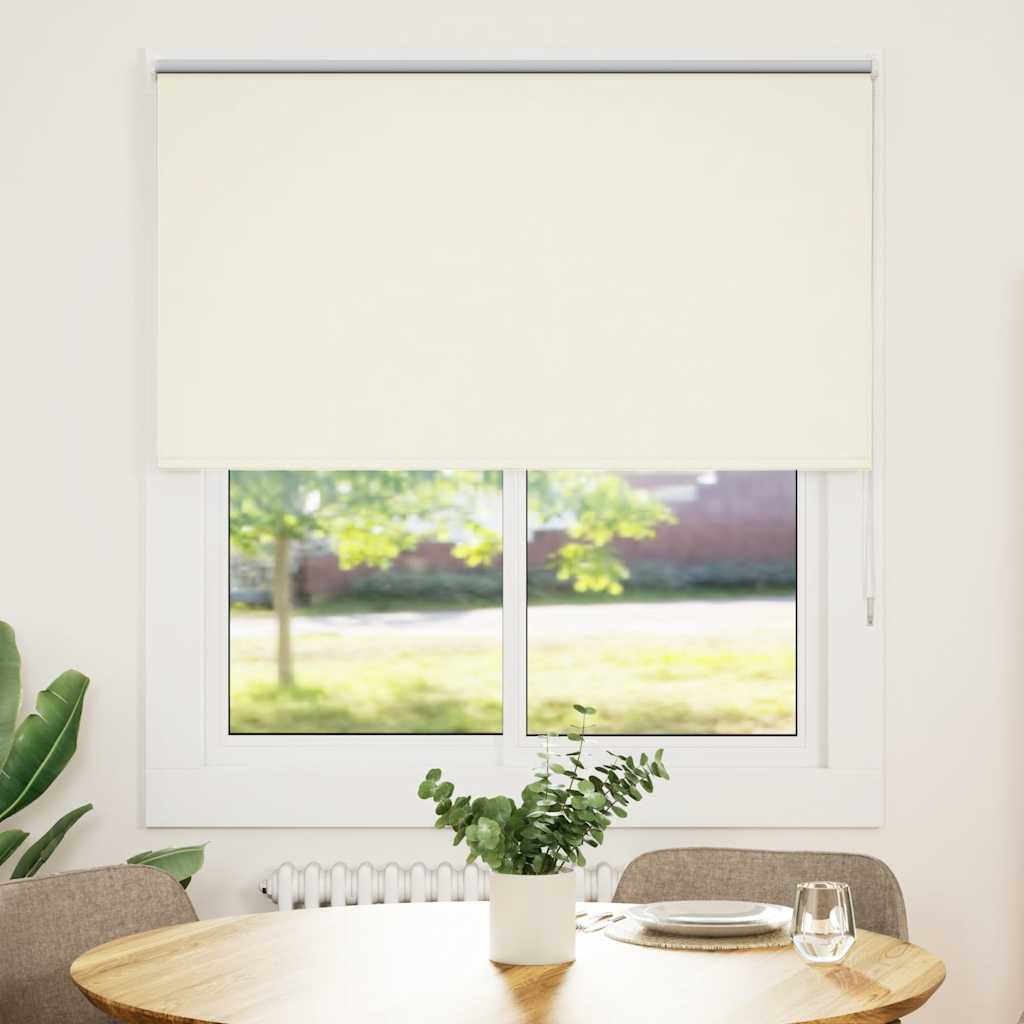 vidaXL Roller Blind Blackout Off White 125x130cm Fabric Width 121.6cm
