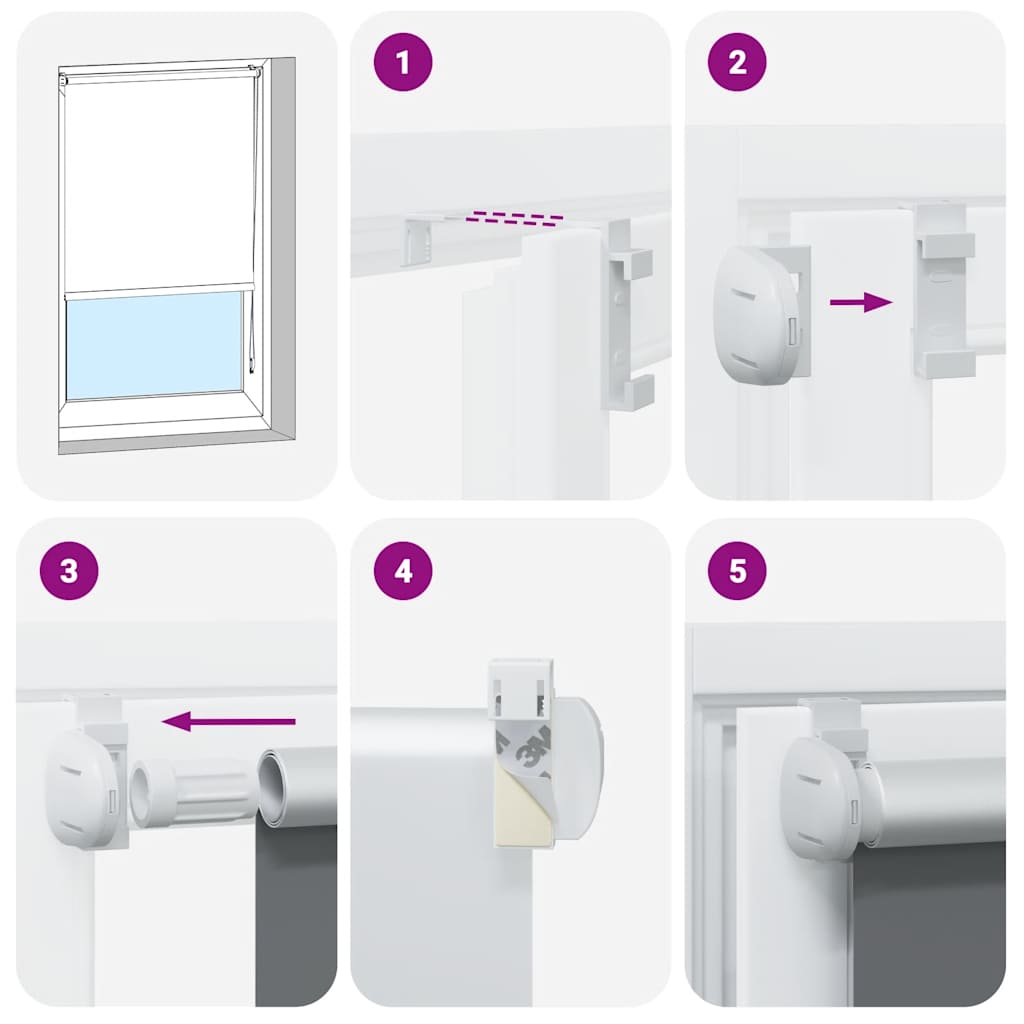 vidaXL Roller Blind Blackout Off White 60x175 cm Fabric Width 55,7 cm Polyester