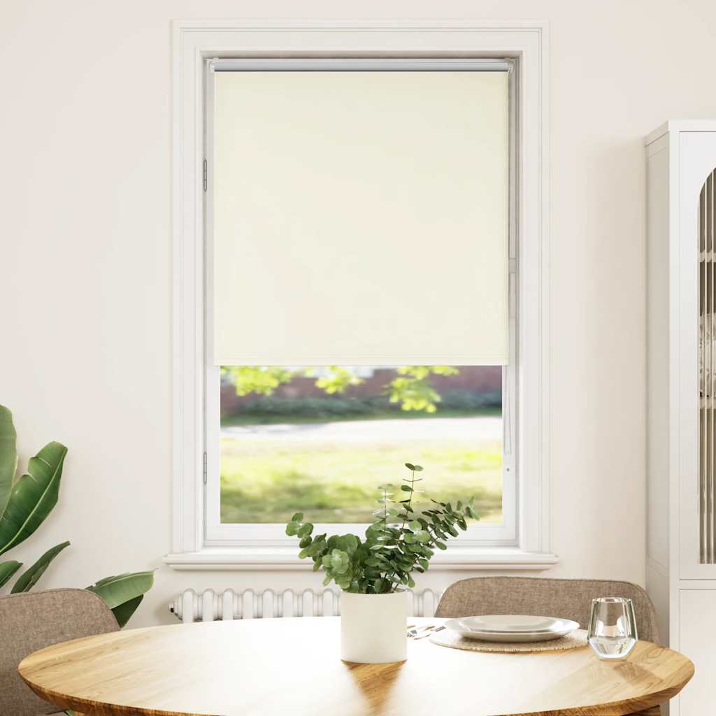 vidaXL Roller Blind Blackout Off White 75x175 cm Fabric Width 70.7 cm Polyester
