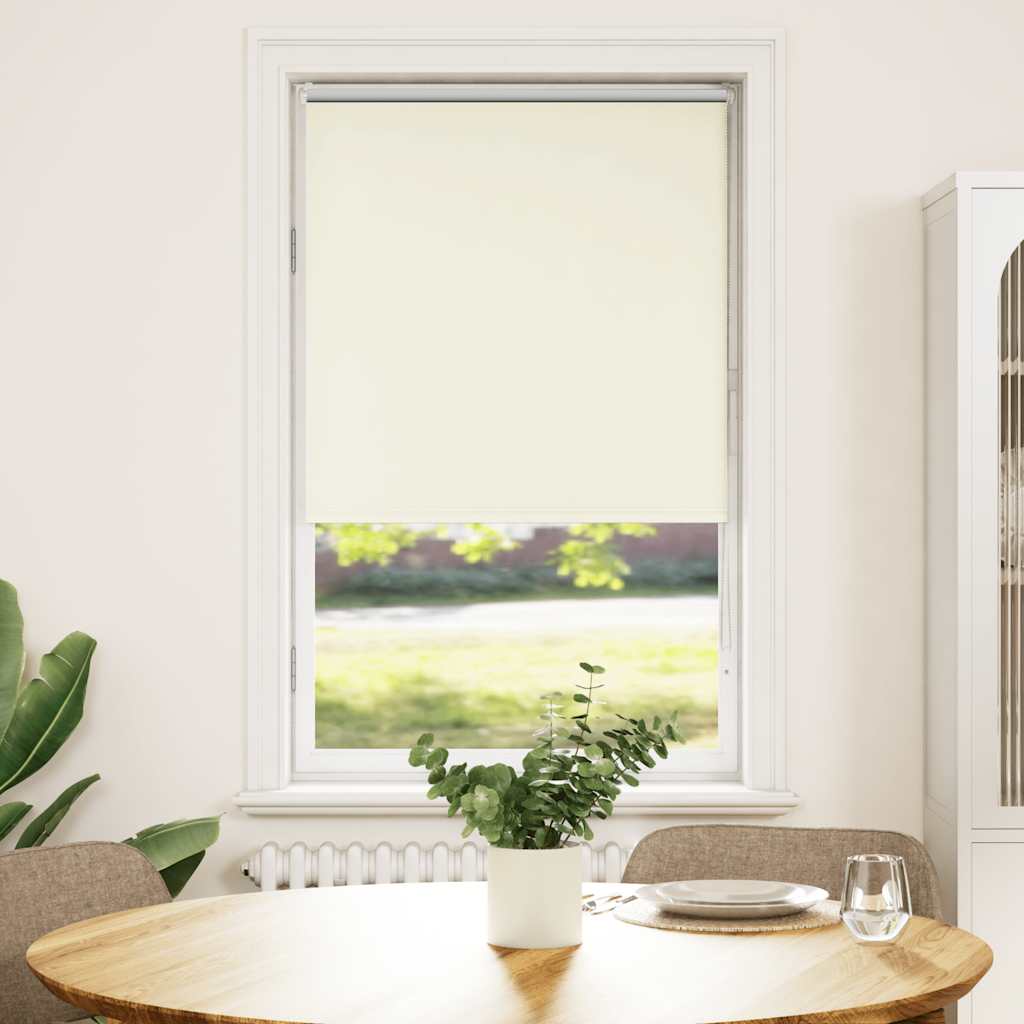 vidaXL Roller Blind Blackout Off White 80x175 cm Fabric Width 75.7 cm