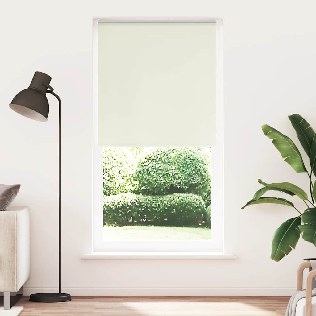 vidaXL Roller Blind Blackout Off White 90x230 cm Fabric Width 85,7 cm Polyester