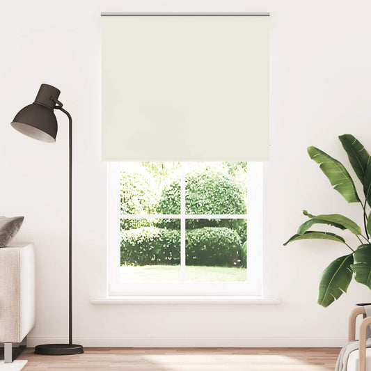 vidaXL Roller Blind Blackout Off White 130x230 cm Fabric Width 126,6 cm Polyester