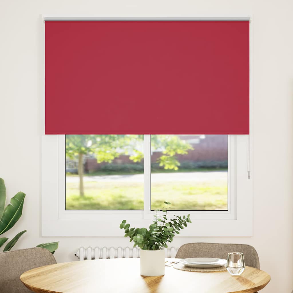 vidaXL Roller Blind Blackout Red 140x175 cm Fabric Width 136.6 cm Polyester