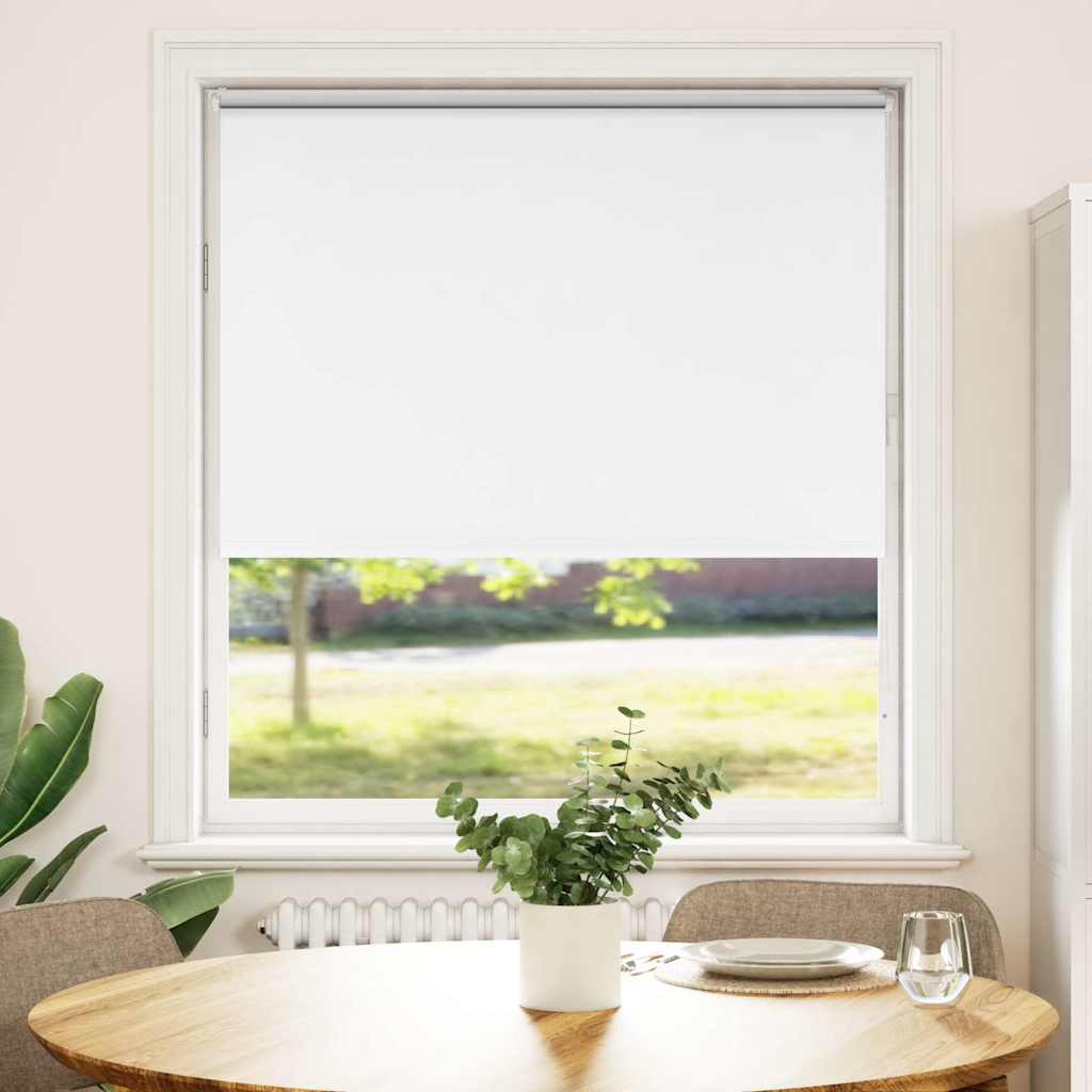 vidaXL Roller Blind Blackout White 115x175 cm Fabric Width 110.7 cm