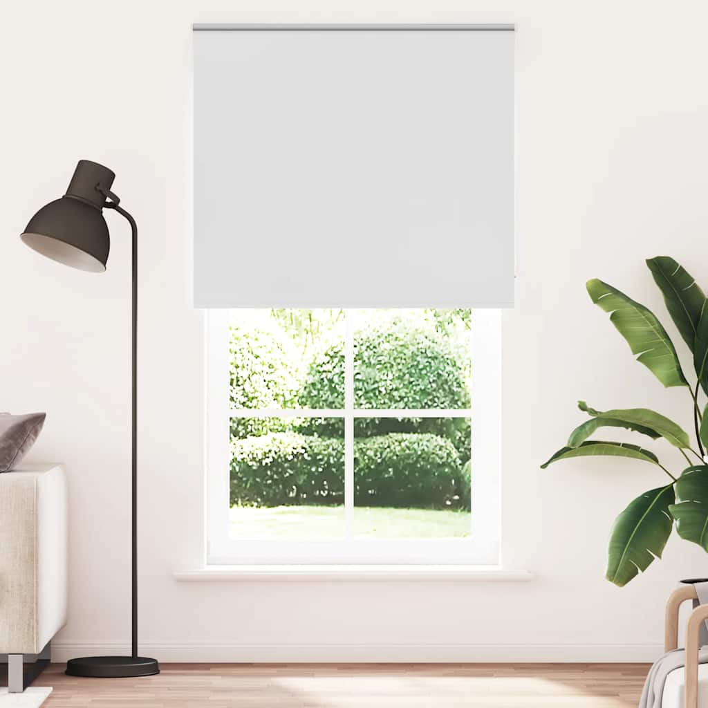 vidaXL Roller Blind Blackout White 130x230 cm Fabric Width 126.6 cm Polyester