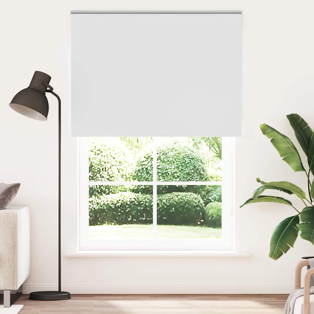 vidaXL Roller Blind Blackout White 145x230 cm Fabric Width 141.6 cm Polyester
