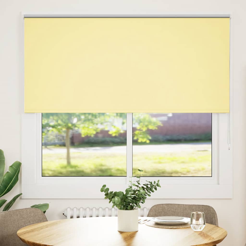vidaXL Roller Blind Blackout Yellow 145x150 cm Fabric Width 141.6 cm