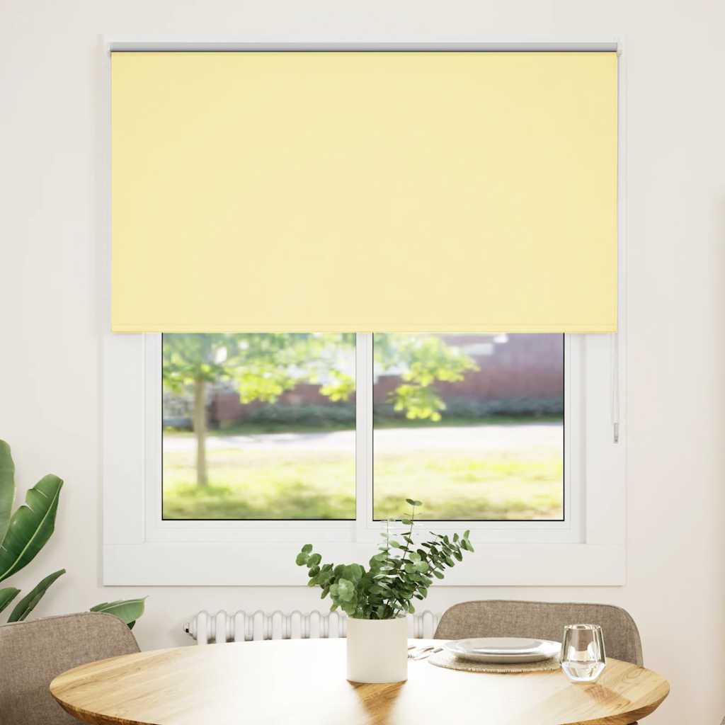 vidaXL Roller Blind Blackout Yellow 135x175 cm Fabric Width 131.6 cm
