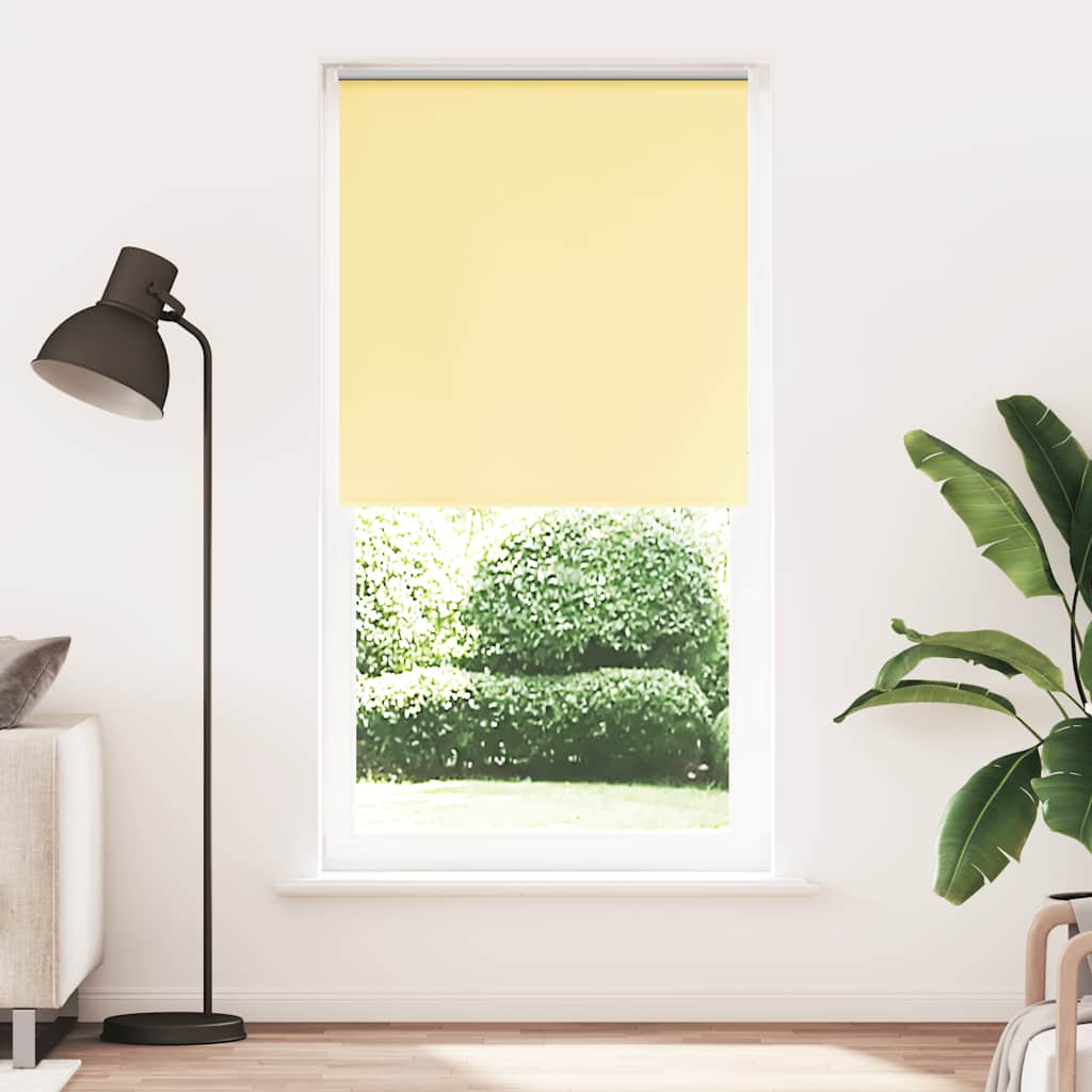 vidaXL Roller Blind Blackout Yellow 115x210 cm Fabric Width 110.7 cm Polyester