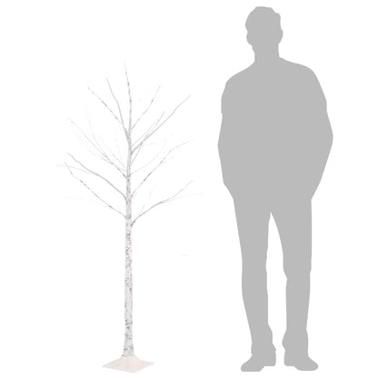 vidaXL Artificial Christmas Tree Warm White 72 LEDs 150 cm White Birch