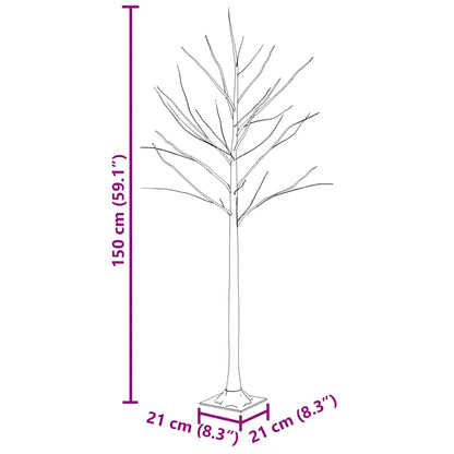 vidaXL Artificial Christmas Tree Warm White 72 LEDs 150 cm White Birch