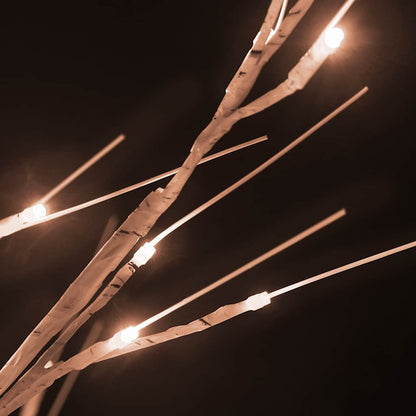 vidaXL Artificial Christmas Tree Warm White 96 LEDs 180 cm White Birch