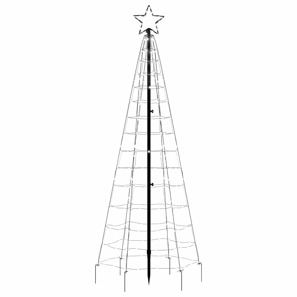 vidaXL LED Christmas Tree with Spikes 220 LEDs Cold White 180 cm